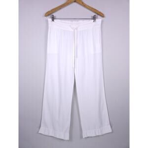 James Perse 100% Cotton Wide Leg Lounge Pants White Size 2
